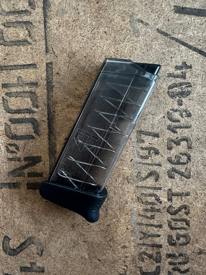 Glock 43 şeffaf yaylı 9mm 6 kapasiteli şarjör