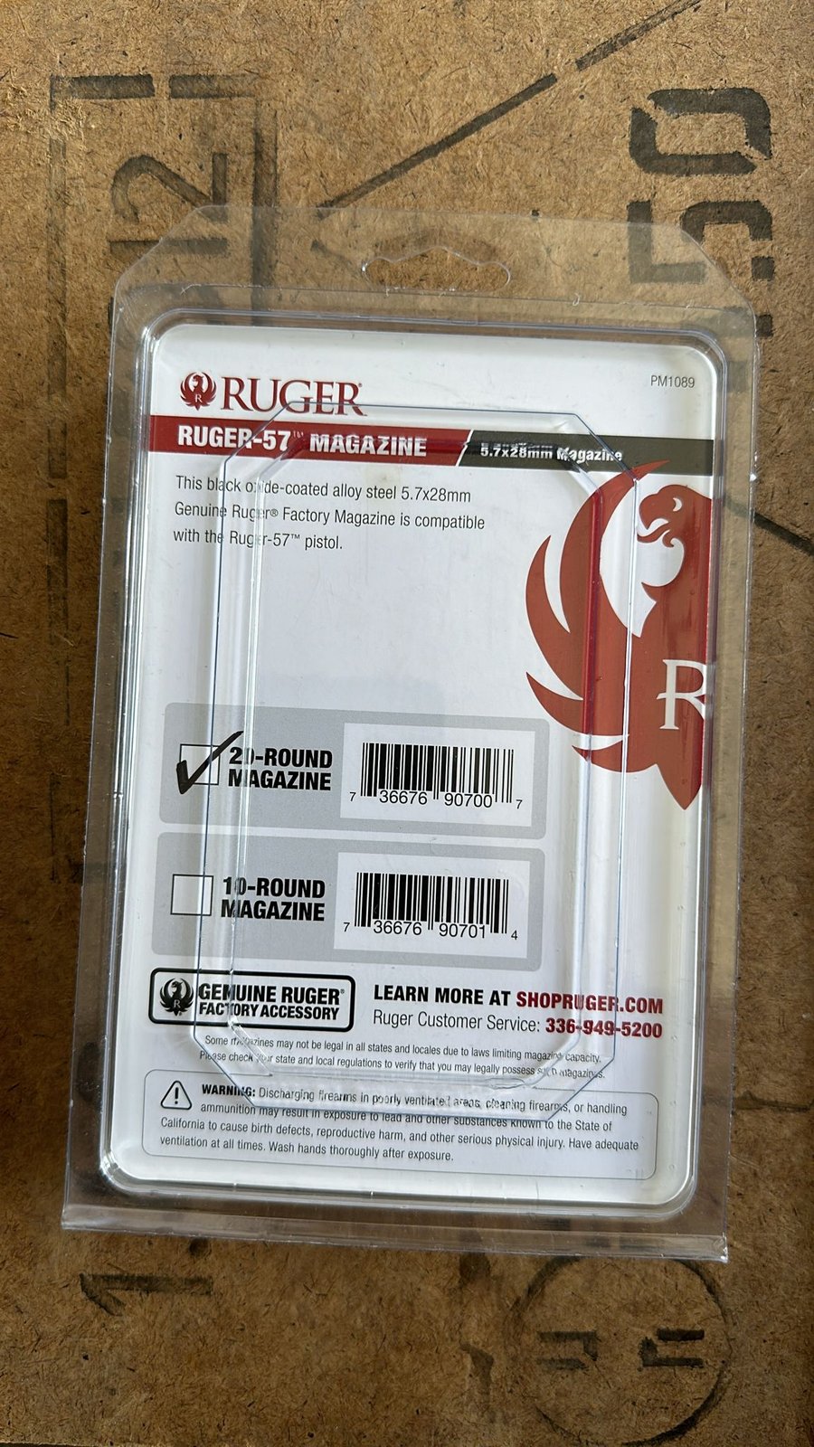 Ruger-57 5.7x28mm 19 kapasiteli şarjör